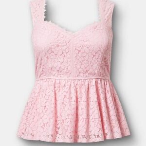 Torrid Pink Lace Peplum Top
